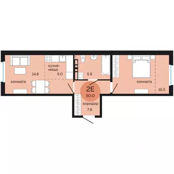 2-к кв. Пермский край, Пермь Краснова мкр, Красное яблоко жилой ...