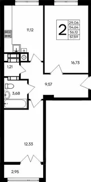 2-к кв. Крым, Евпатория Сезоны жилой комплекс (57.98 м)