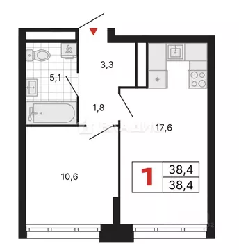 1-к кв. Москва Бестселлер жилой комплекс (38.4 м)
