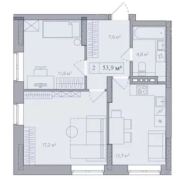 2-к кв. Башкортостан, Стерлитамак Солнечный мкр,  (53.9 м)
