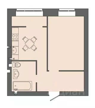 1-к кв. Волгоградская область, Волгоград ул. Дегтярева, 19 (40.94 м)