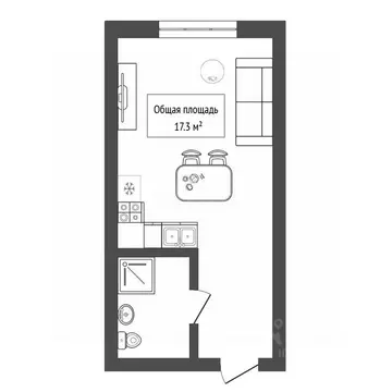 Студия Новосибирская область, Новосибирск Северный мкр, ул. ...
