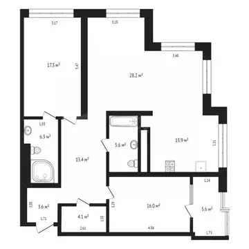 3-к кв. Тюменская область, Тюмень ул. Евгения Войнова, 7 (114.0 м)