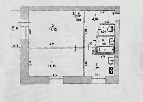 2-к кв. Ульяновская область, Ульяновск Краснопролетарская ул., 1 (39.2 ...