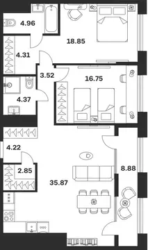2-к кв. Тульская область, Тула ул. Болотникова, 4 (104.57 м)