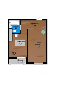 1-к кв. Забайкальский край, Чита просп. Маршала Жукова (40.0 м)