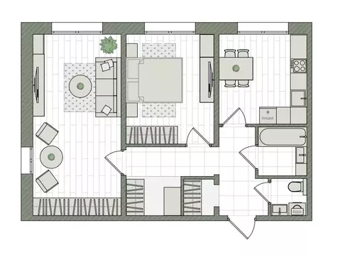 2-комнатная квартира: Киров, Прибрежный бульвар, 6 (59.4 м)