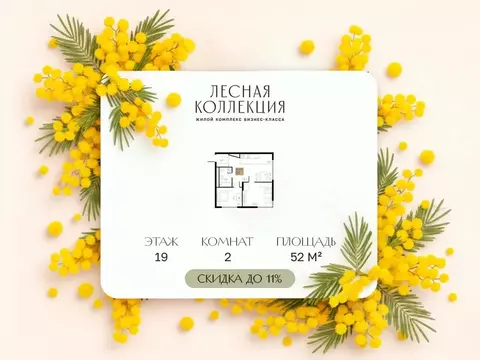 2-к кв. Московская область, Химки Лесная Коллекция жилой комплекс, к3 ...