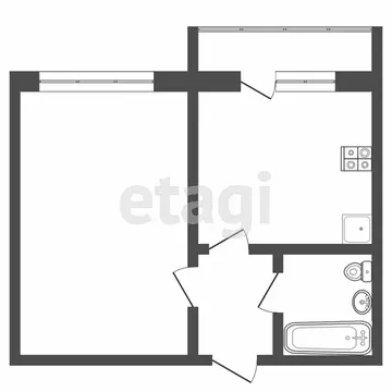 1-комнатная квартира: Тверь, бульвар Гусева, 46 (34.9 м)