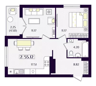 2-к кв. Калининградская область, Зеленоградск ул. Потемкина, 15А ...