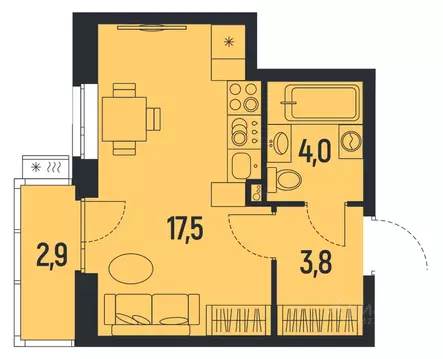1-к кв. Пермский край, Пермь Ераничи мкр,  (26.2 м)