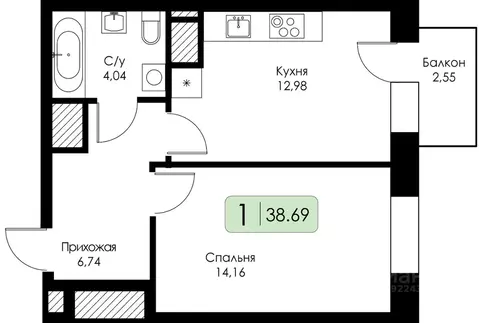 1-к кв. Нижегородская область, Нижний Новгород 15-й Канавинского ...