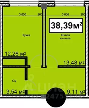 1-к кв. Ставропольский край, Ессентуки ул. Благодатная, 24 (38.39 м)
