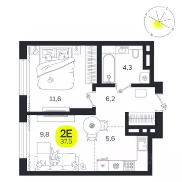 2-к кв. Свердловская область, Екатеринбург Южная Ботаника жилрайон, ...