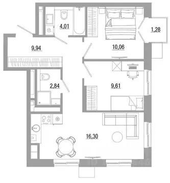 2-к кв. Астраханская область, Астрахань Энергетическая ул. (54.04 м)