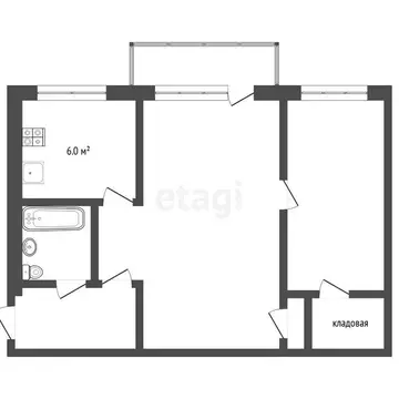 2-комнатная квартира: Тюмень, Минская улица, 49 (44 м)