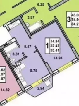 1-к кв. Саратовская область, Саратов Авиатор 7 ЖСК,  (35.5 м)