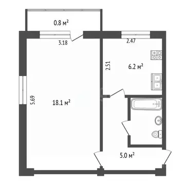 1-к кв. Псковская область, Псков ул. Военный Городок-3, 96 (31.7 м)