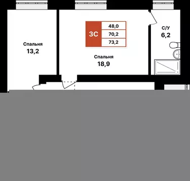 3-к кв. Башкортостан, Уфа Кузнецовский Затон мкр,  (73.2 м)