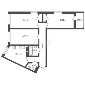 3-комнатная квартира: Энгельс, Комсомольская улица, 117к1 (79 м)