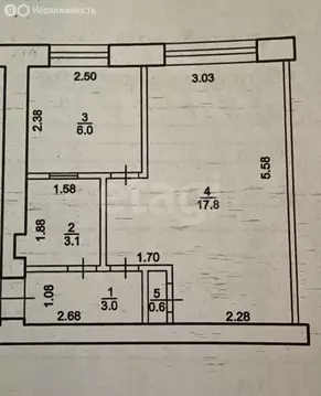 1-комнатная квартира: Салават, улица Ленина, 36 (30.5 м)