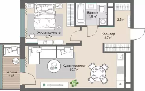 1-к кв. Свердловская область, Екатеринбург ВИЗ жилрайон, Нагорный ...