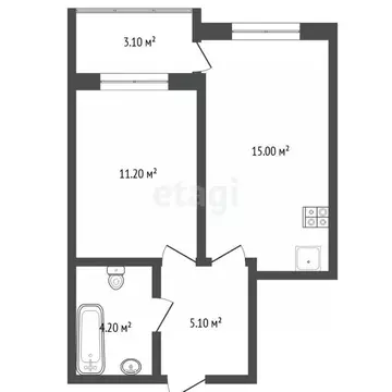 1-к кв. Тюменская область, Тюмень ул. Сергея Свиридова, 5 (36.2 м)