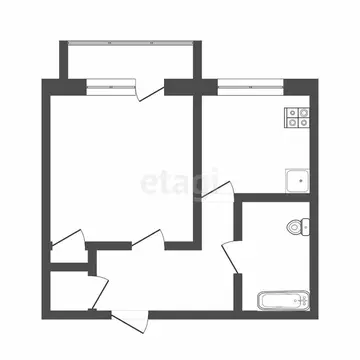 1-комнатная квартира: Томск, Трамвайная улица, 5 (30 м)