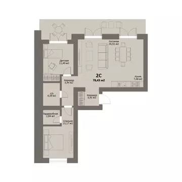 2-к кв. Челябинская область, Сосновский район, Поселок Красное Поле ...