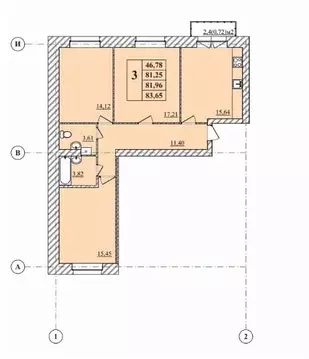 3-к кв. Ярославская область, Ярославль Тверицкая наб., 54Ак1 (83.65 м)