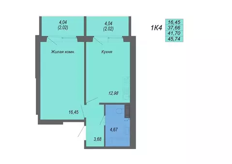 1-к кв. Хабаровский край, Хабаровск Совхозная ул., 73/3 (45.74 м)