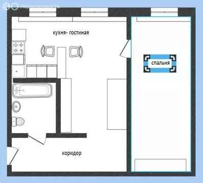 2-комнатная квартира: Черногорск, улица Дзержинского, 20 (42 м)