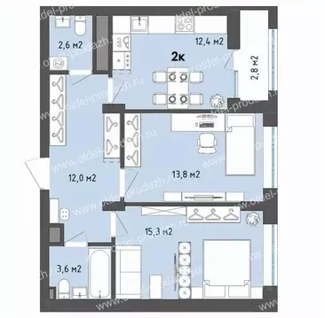 2-к кв. Воронежская область, Воронеж бул. Содружества, 1 (61.1 м)
