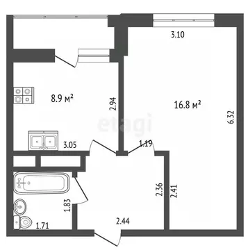 1-к кв. Московская область, Раменский муниципальный округ, Быково пгт ...