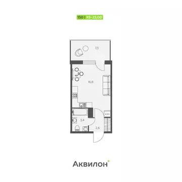 Квартира-студия: Заневское городское поселение, Кудрово, Солнечная ...