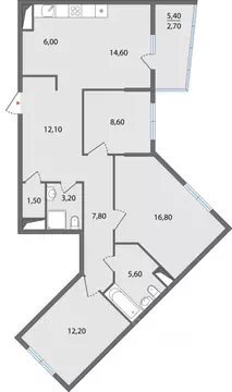 4-к кв. Липецкая область, Липецк ул. Ф.С. Игнатьева, 33к2 (93.7 м)