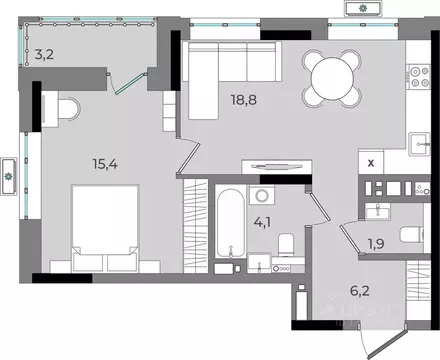 1-к кв. Удмуртия, Ижевск Северо-Западный жилрайон, 2-й мкр, Новый ...