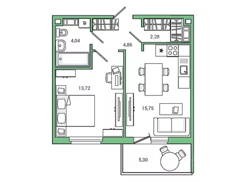 1-к кв. Ленинградская область, Гатчина ул. Чехова, 39 (41.6 м)