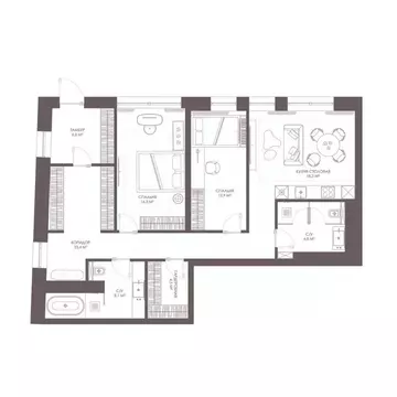 2-к кв. Москва ул. Александра Солженицына, 23Б (97.1 м)