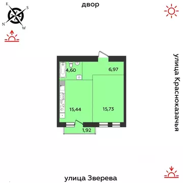 1-к кв. Иркутская область, Иркутск Октябрьский округ,  (44.66 м)