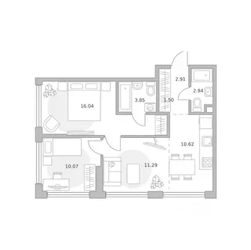 3-к кв. Москва ул. Народного Ополчения (59.22 м)