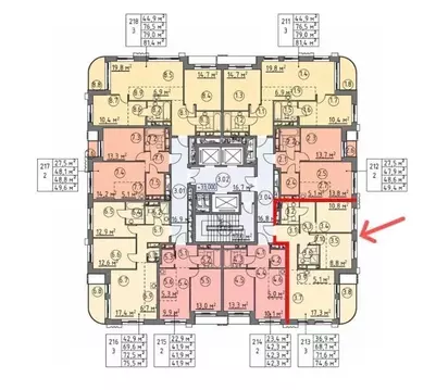 Свободной планировки кв. Москва Родина Парк жилой комплекс, к3 (71.0 ...