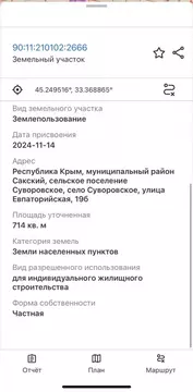 Участок в Суворовское, Евпаторийская улица, 20 (7.1 м)