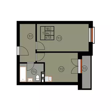 1-к кв. Калининградская область, Светлогорский городской округ, пос. ...