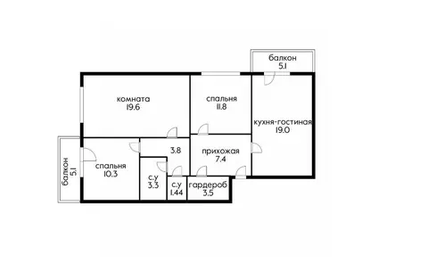 3-к кв. Краснодарский край, Краснодар ул. Совхозная, 20 (90.0 м)