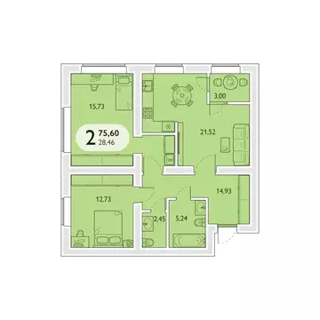 2-к кв. Брянская область, Брянский район, пос. Мичуринский, ...