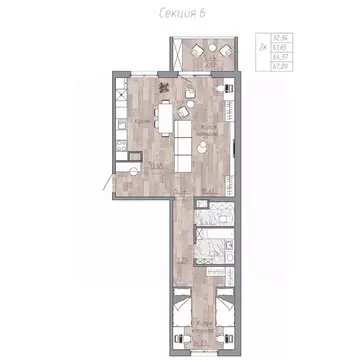 2-к кв. Хабаровский край, Хабаровск пос. Березовка, Эколенд жилой ...