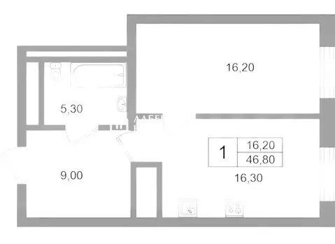 1-комнатная квартира: Санкт-Петербург, Зеленогорская улица, 3 (46.8 м)