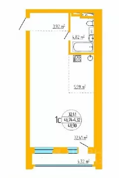 2-к кв. Башкортостан, Уфа ул. Аксакова, 79 (47.42 м)