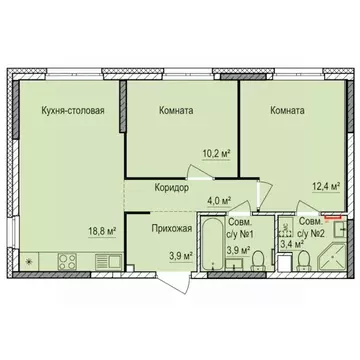 2-к кв. Удмуртия, Ижевск Буммаш жилрайон, Покровский жилой комплекс ...